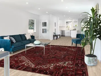 Vintage Red Heriz Persian Area Rug 8x11