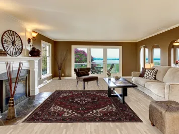 Geometric Wool Heriz Persian Area Rug 7x10