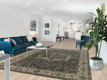 Geometric Gray Oushak Indian Area Rug 8x10