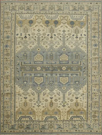 Intricate Beige and Blue Rug for a Classic Home Decor Style 9x12