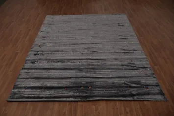 Stylish Simplicity Gabbeh Area Rug 8x10 with Subdued Design Elements