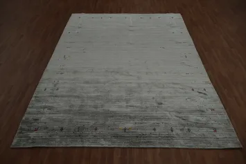 Elegant Minimalist Gabbeh Area Rug 9x12 with Subtle Color Accents Decor