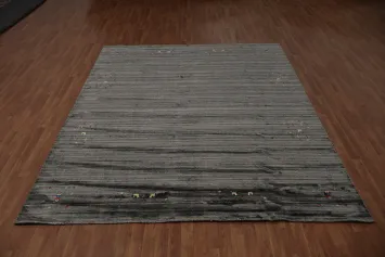 Sophisticated Gabbeh Area Rug 8x10 with Minor Color Highlights