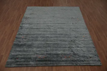 Minimalist Gabbeh Area Rug 8x10 with Elegant Embellishments