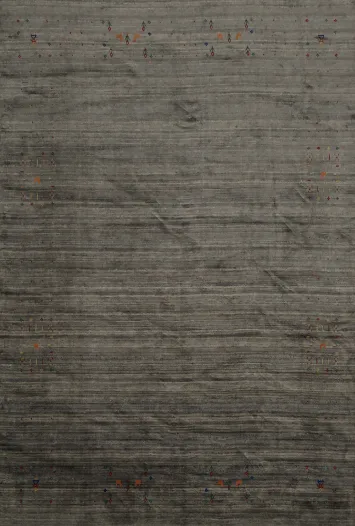 Sophisticated Gabbeh Area Rug 8x10 With Embroidered Tribal Accents