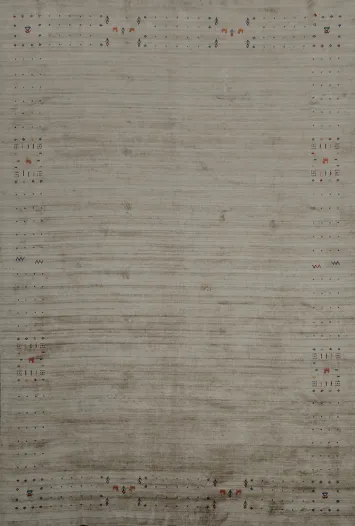 Soft Gabbeh Area Rug 9x12 with Tribal Patterns for Modern Decor