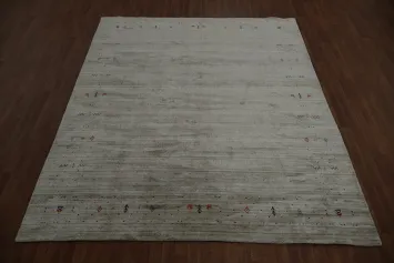 Simplicity Redefined Gabbeh Area Rug 8x10 with Intricate Border Patterns