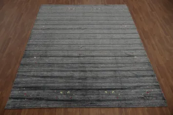 Sophisticated Gabbeh Area Rug 8x10 with Artistic Colored Details