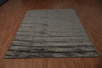 Elegant Gabbeh Area Rug 8x10 with Subtle Delicate Accents