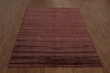 Textured Gabbeh Area Rug 8x10 with Subtle Patterns and Charms