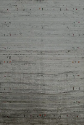 Gabbeh Area Rug 8x10 with Delicate Embroidered Details