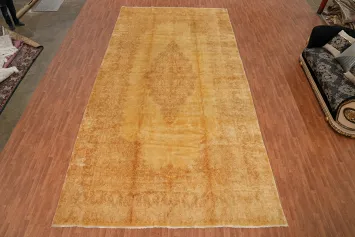 Vegetable Dye Gold Kerman Persian Large Rug 11x21