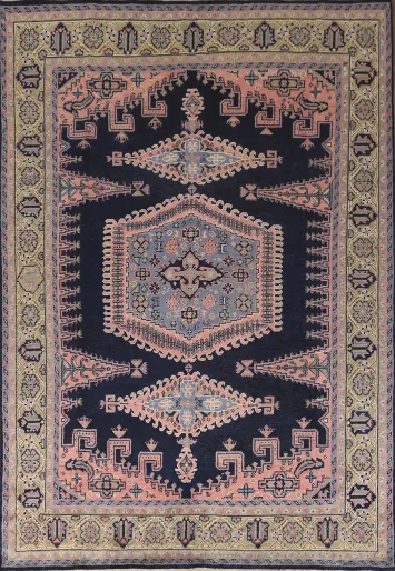 Blue Geometric Viss Indian Area Rug 9x12