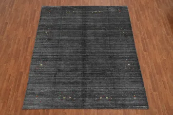 Sleek Gabbeh Area Rug 8x10 Featuring Delicate Tribal Patterns