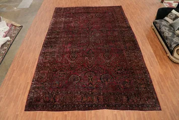 Vegetable Dye Antique Sarouk Persian Large Rug 13x19