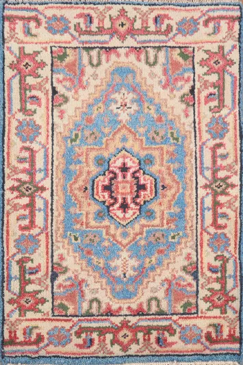 Blue Handmade Heriz Serapi Indian Rug 2x3