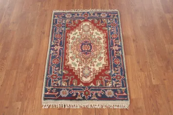 Geometric Heriz Serapi Indian Foyer Rug 2x3