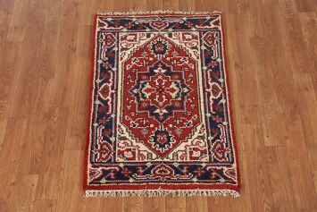 Geometric Heriz Serapi Indian Foyer Rug 2x3