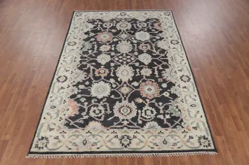 Charcoal Wool Handmade Oushak Indian Area Rug 6x9