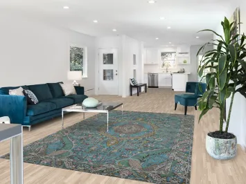 Blue Floral Tabriz Persian Area Rug 6x10