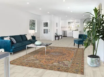 Vintage Wool Tabriz Persian Area Rug 7x9