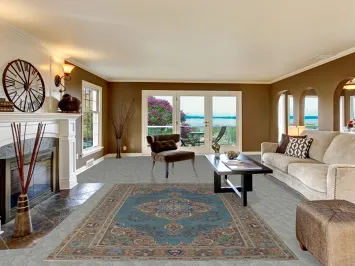 Traditional Blue Tabriz Persian Area Rug 6x10