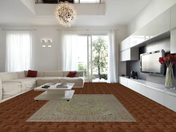 Traditional Floral Green Mashad Persian Area Rug 8x11