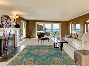 Handmade Blue Tabriz Persian Area Rug 7x10