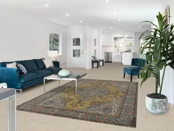 Traditional Yellow Tabriz Persian Area Rug 6x9