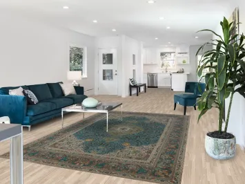 Vintage Floral Blue Tabriz Persian Area Rug 6x10