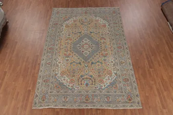 Geometric Wool Tabriz Persian Area Rug 8x11