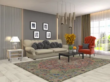 Traditional Wool Tabriz Persian Area Rug 6x10