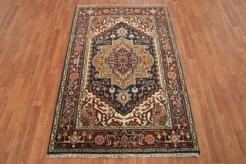 Navy Blue Heriz Serapi Indian Rug 4x6