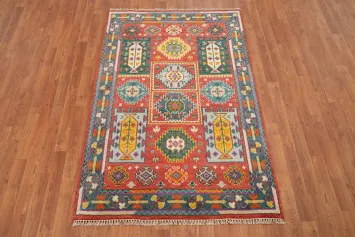Handmade Wool Kazak Indian Rug 4x6