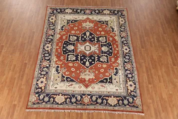 Orange Wool Oushak Indian Area Rug 8x10