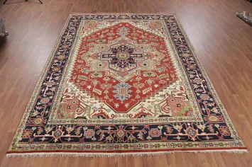 Geometric Heriz Serapi Indian Area Rug 8x12