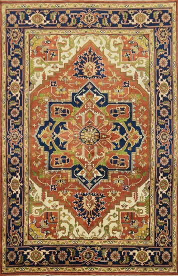 Geometric Heriz Serapi Indian Area Rug 9x12