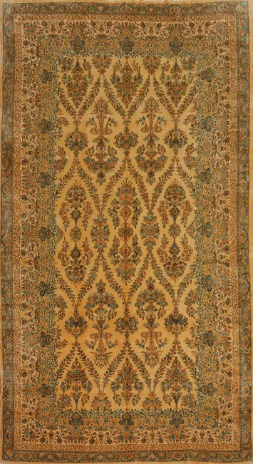 Vegetable Dye Wool Kerman Persian Large Rug 10x18