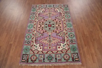 Light Purple Wool Kazak Indian Rug 4x6