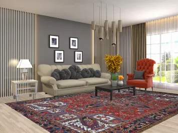 Geometric Heriz Serapi Persian Area Rug 8x12