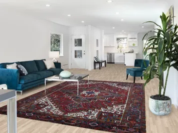 Red Geometric Heriz Serapi Persian Area Rug 7x10