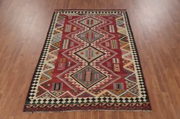 Vegetable Dye Kilim Qashqai Persian Rug 5x7