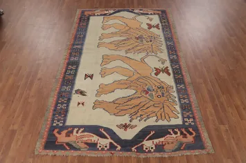 Vegetable Dye Kilim Qashqai Persian Area Rug 6x9