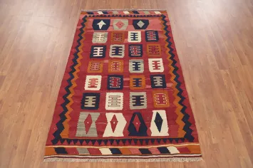 Vegetable Dye Kilim Qashqai Persian Rug 4x6