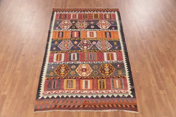 Vegetable Dye Kilim Qashqai Persian Area Rug 5x8