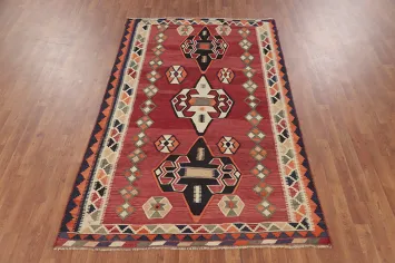 Vegetable Dye Kilim Qashqai Persian Area Rug 5x8