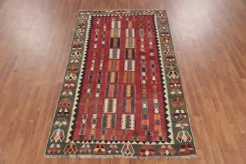 Vegetable Dye Kilim Qashqai Persian Area Rug 5x8