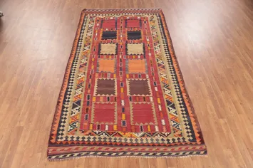Vegetable Dye Kilim Qashqai Persian Area Rug 5x9