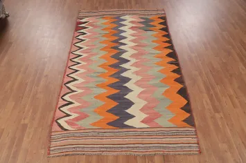 Vegetable Dye Kilim Qashqai Persian Area Rug 5x9