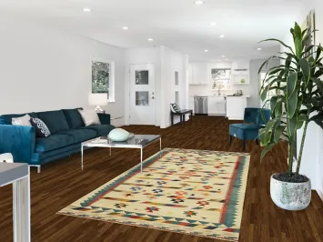 Vegetable Dye Kilim Qashqai Persian Area Rug 5x9